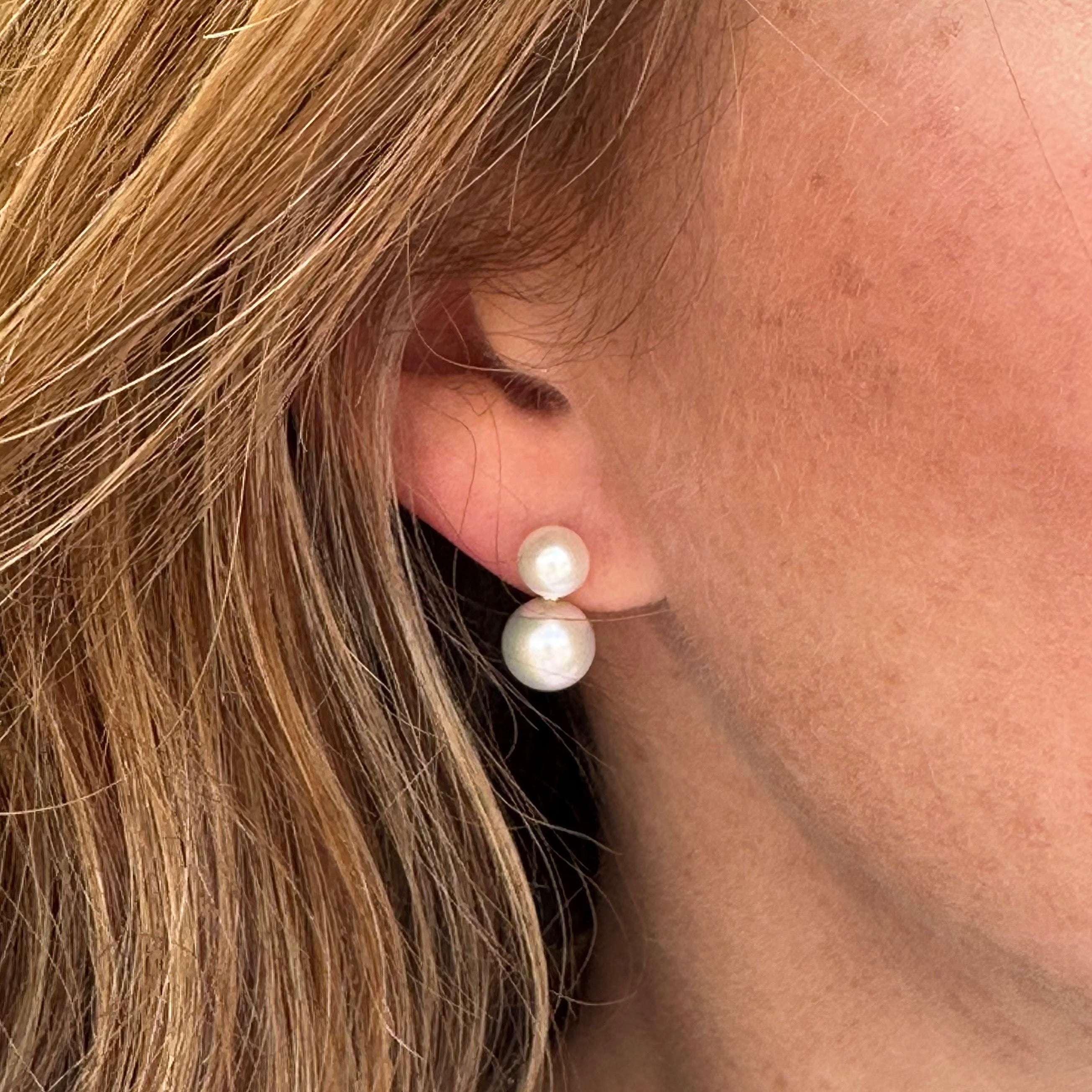 Cultured Akoya Drop Pearl Earrings