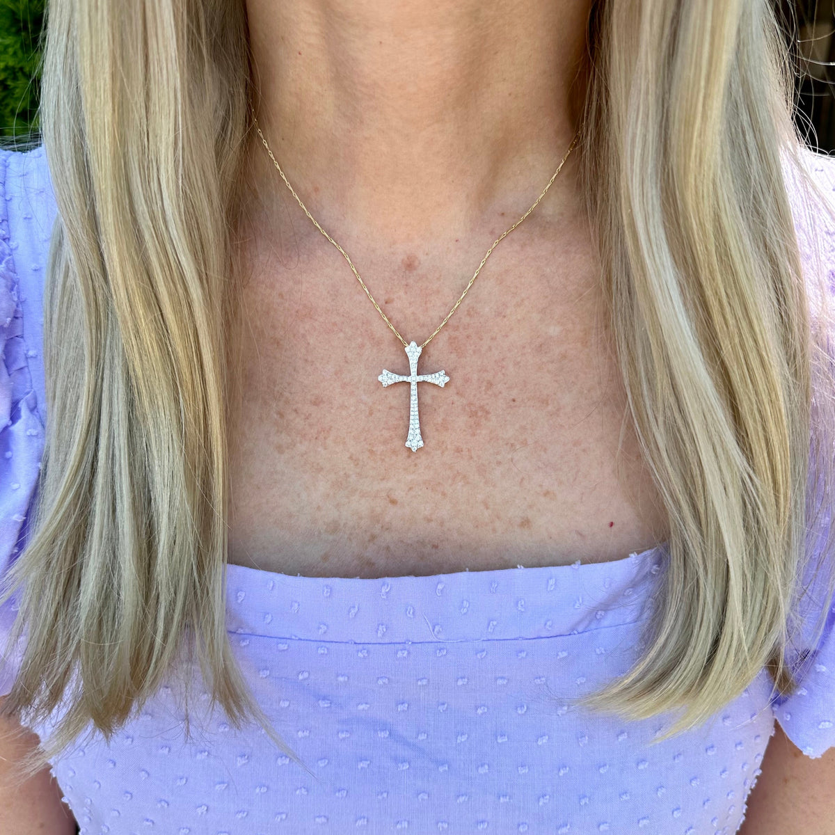 Vintage Inspired Diamond Cross