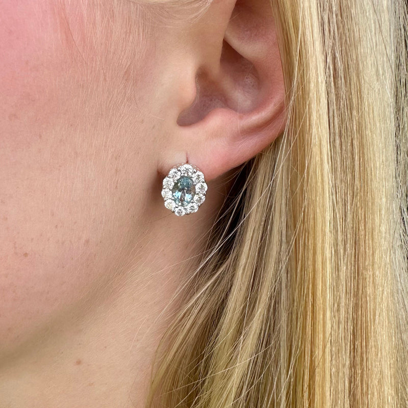 Victorian aquamarine and diamond earrings
