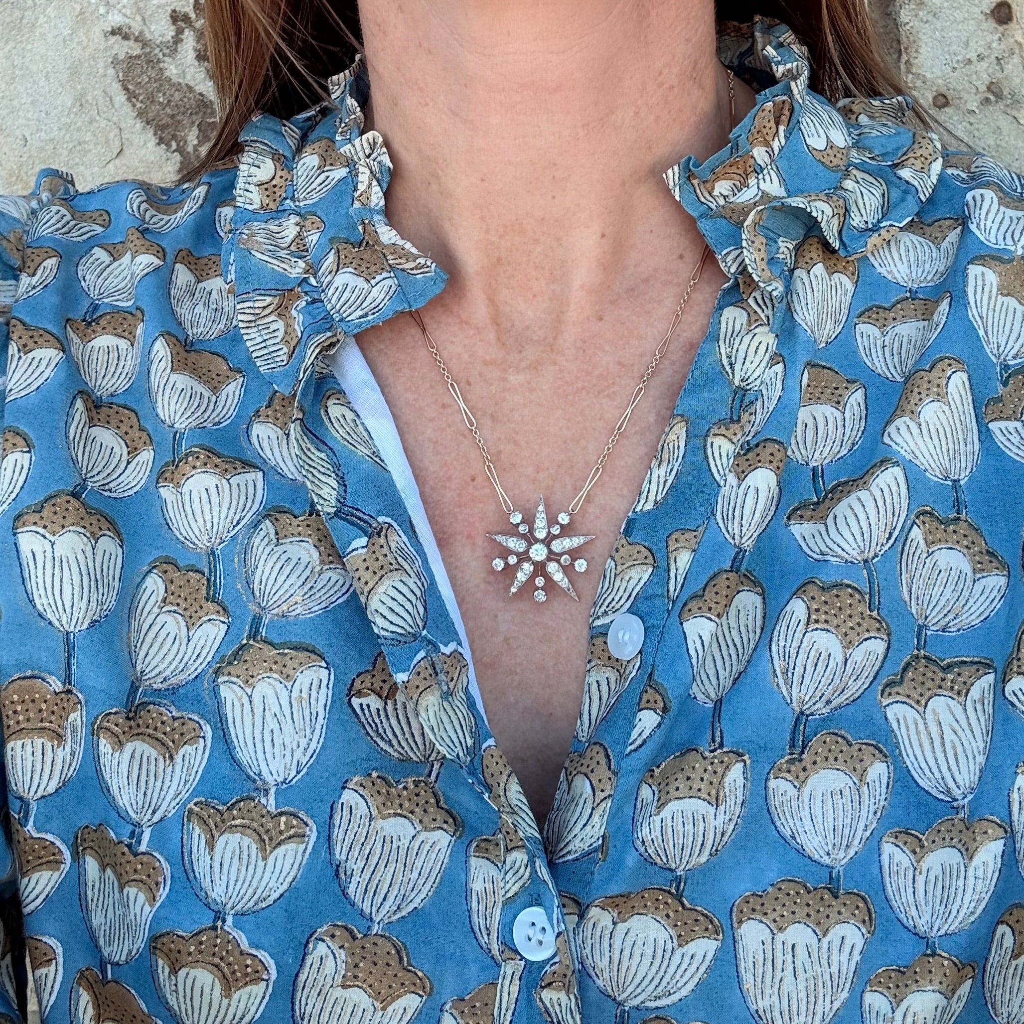 Victorian Starburst Diamond Necklace