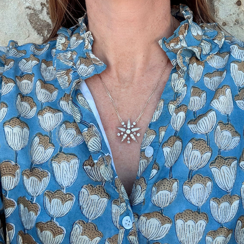Victorian Starburst Diamond Necklace