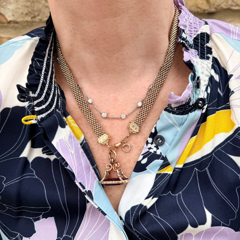 Victorian amethyst fob necklace