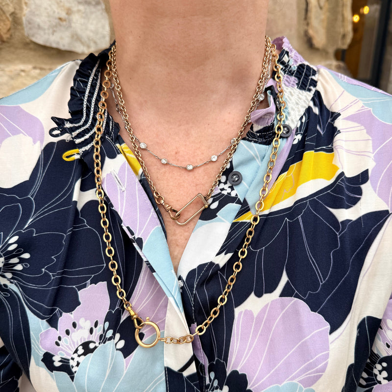 Oval clasp gold filled chain