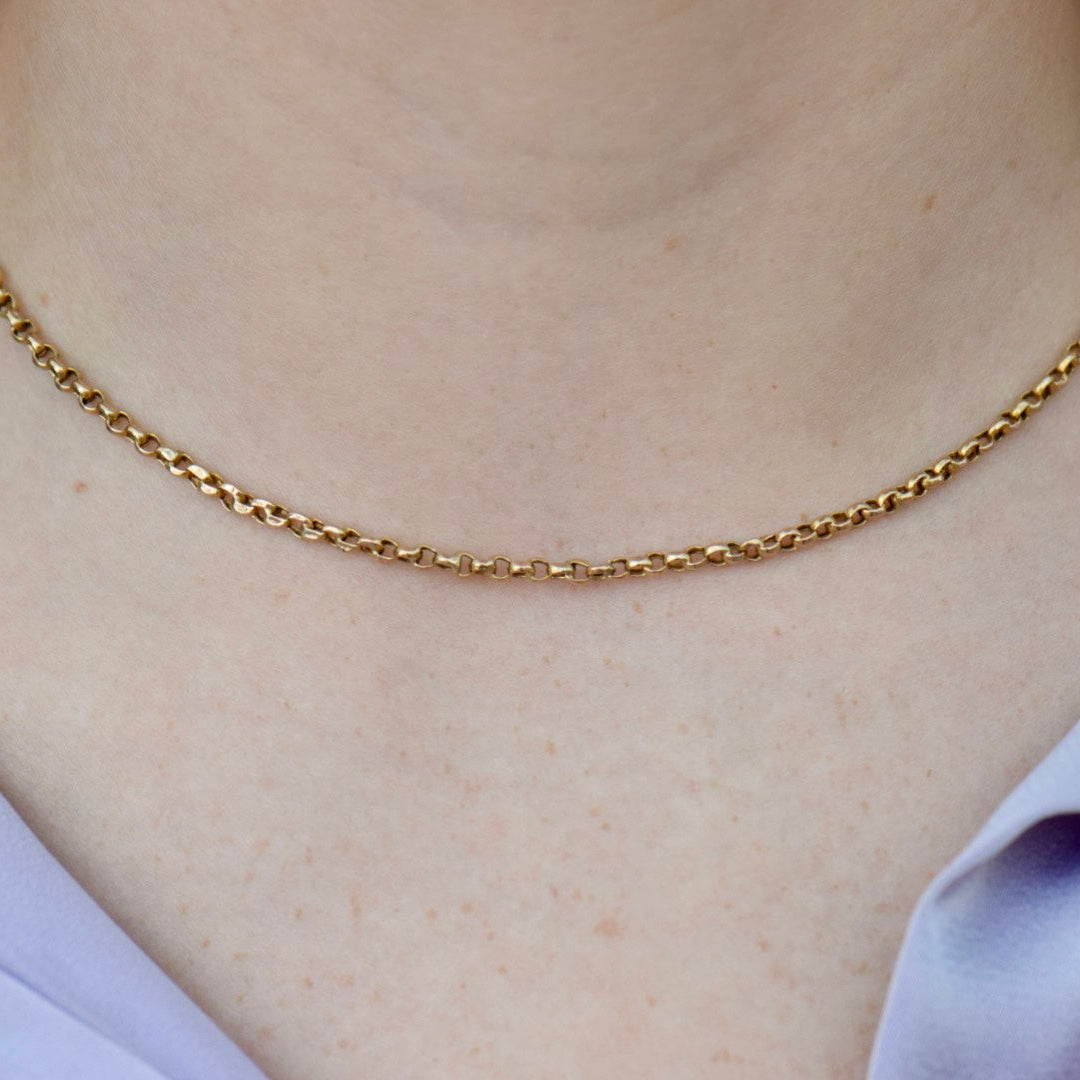 9k yellow gold rolo chain