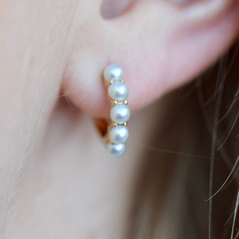 Fresh water pearl hoops