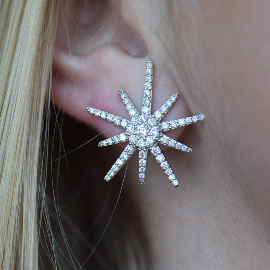 starburst diamond earrings