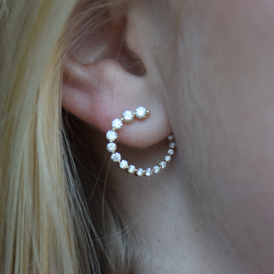 Diamond swirl earrings