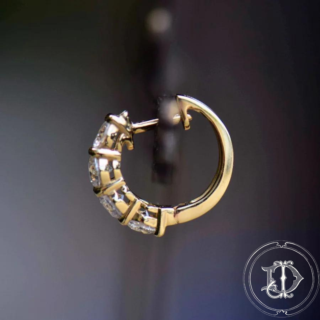 Large Yellow Gold Diamond Huggies