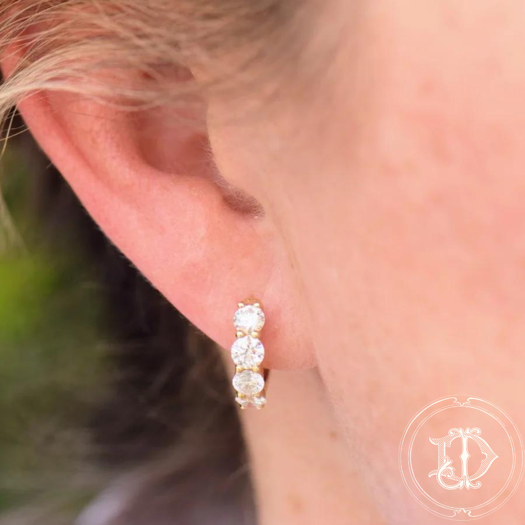 Large Yellow Gold Diamond Huggies
