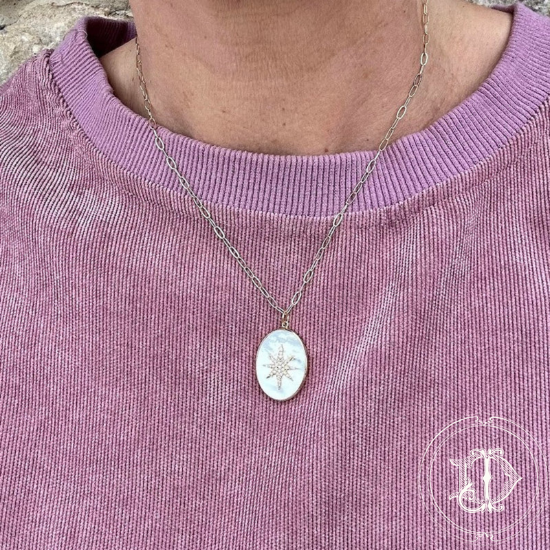 Mother of Pearl and Diamond Pendant