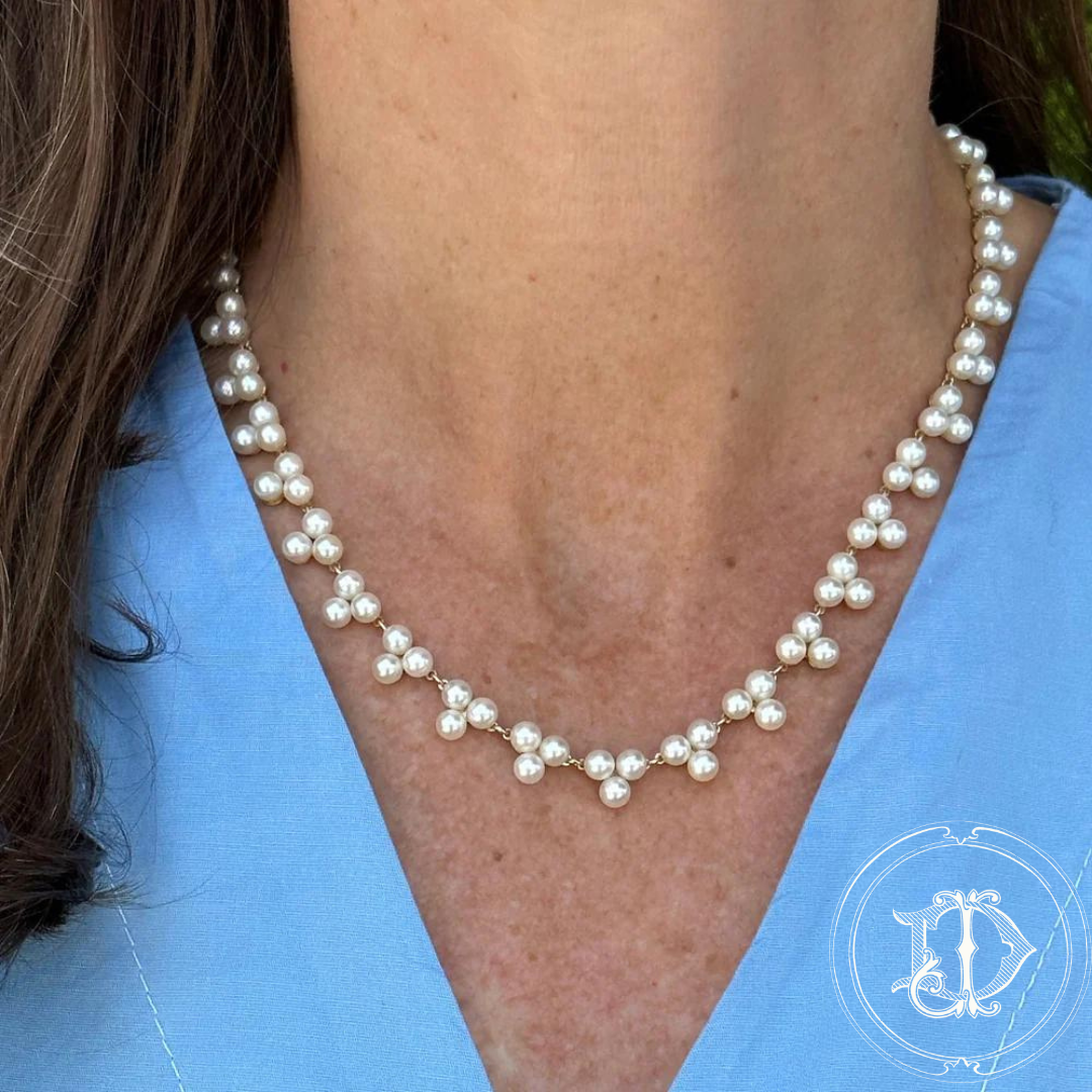 Trefoil Akoya Pearl Necklace