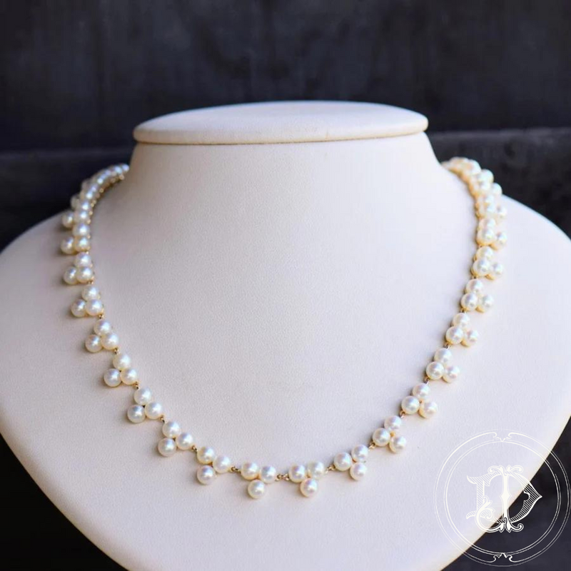 Trefoil Cultured Pearl Necklace