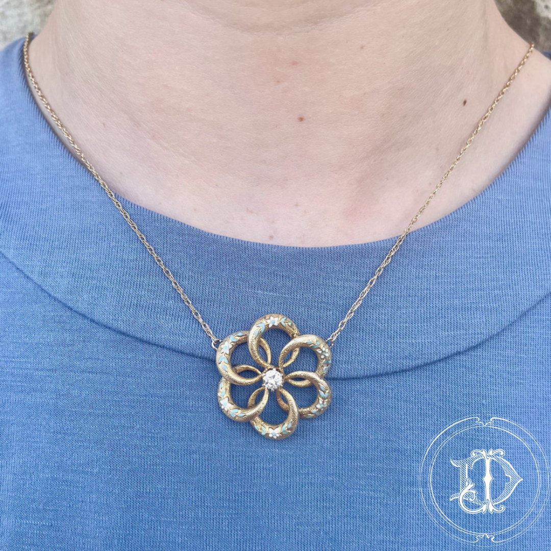 Victorian Diamond and Enamel Necklace