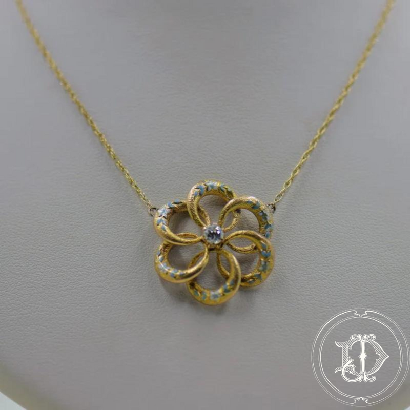 Victorian Diamond and Enamel Necklace