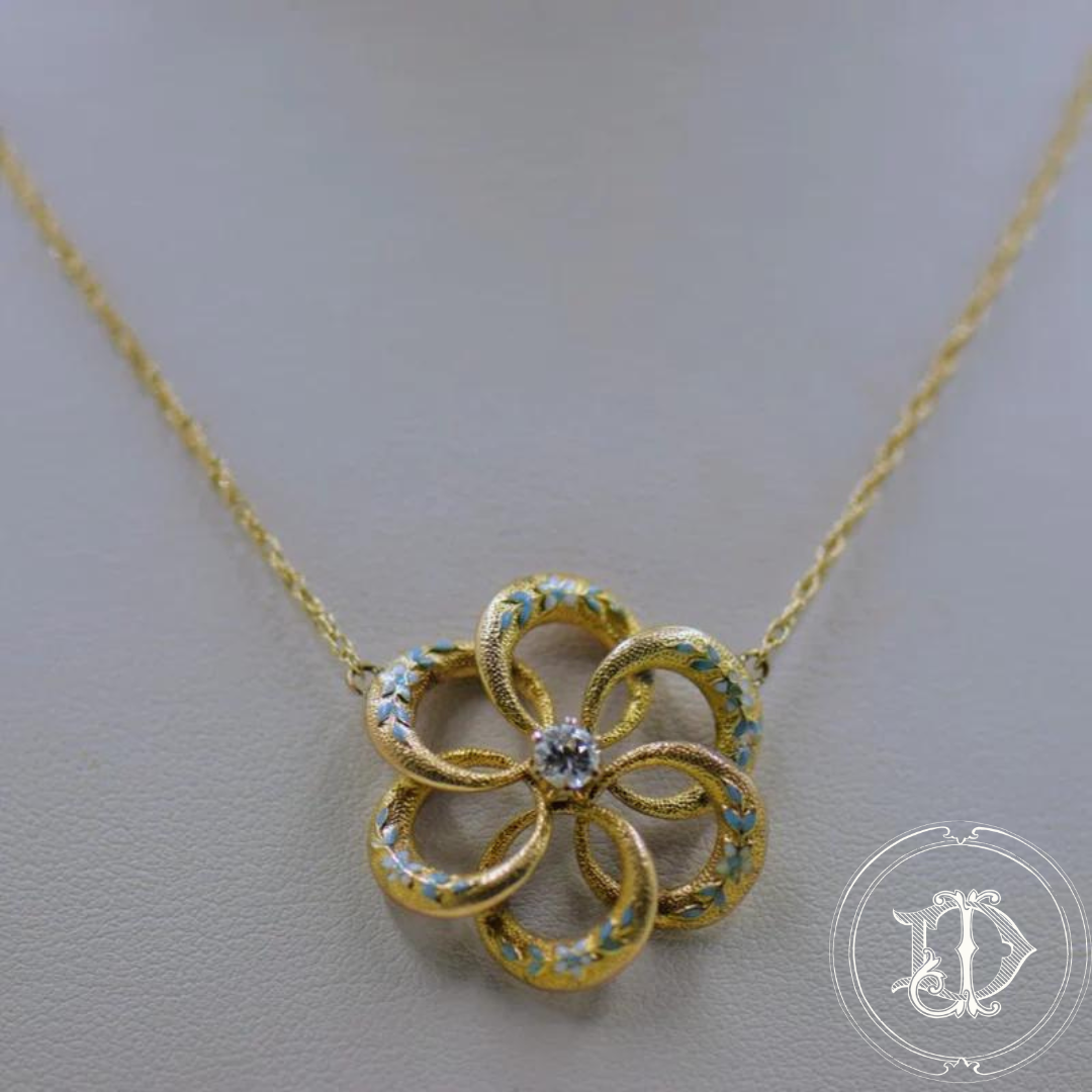 Victorian Diamond and Enamel Necklace