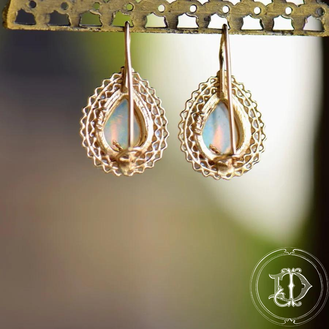 Victorian Opal and Pearl Earrings