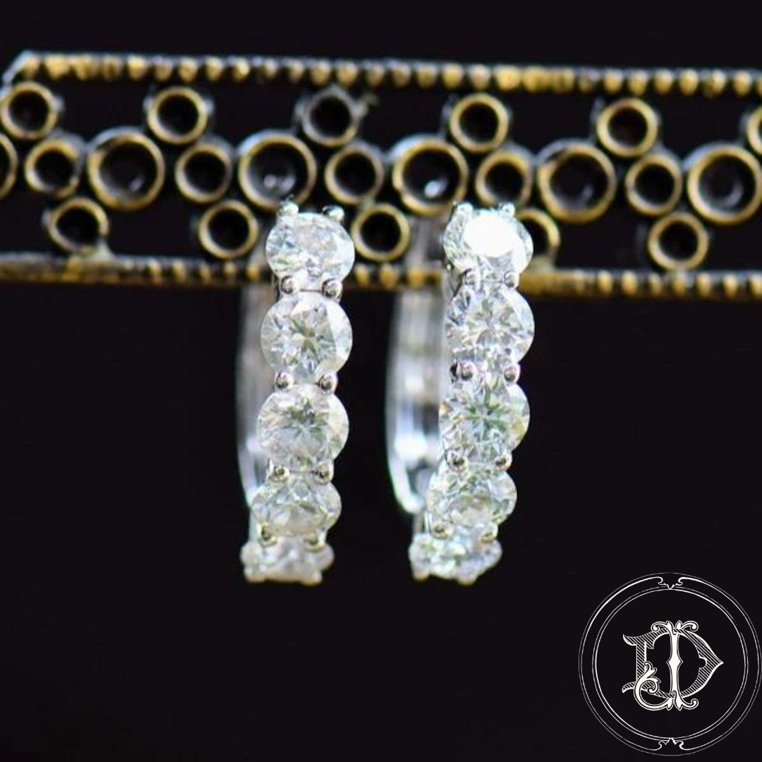 White Gold Diamond Huggies