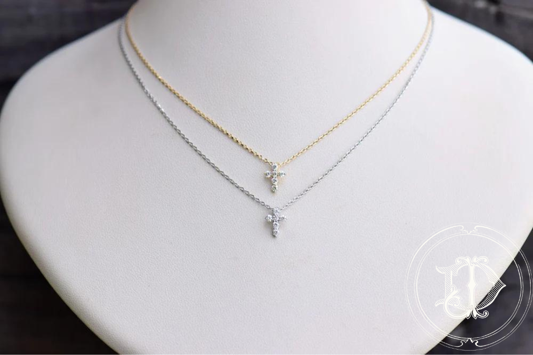 Yellow Gold Diamond Cross