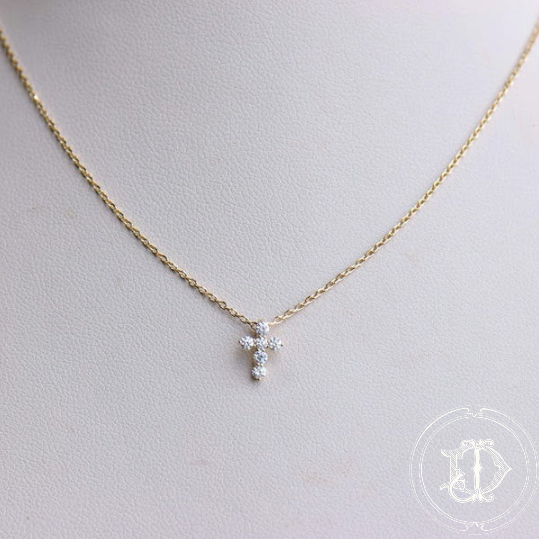 Yellow Gold Diamond Cross