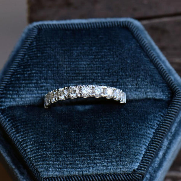 1.0ct round diamond half eternity band