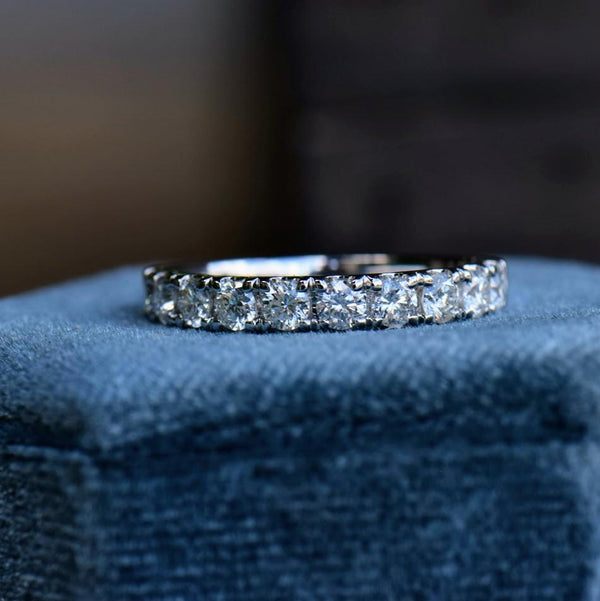 1.0ct round diamond half eternity band