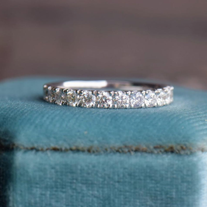 0.75ct round diamond half eternity band