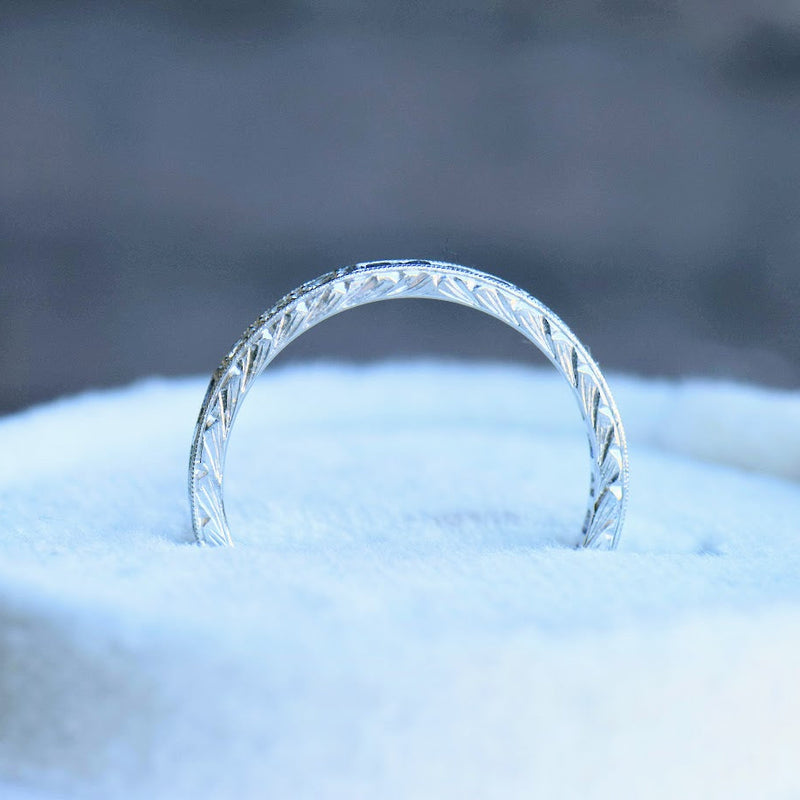 Diamond and French Cut Blue Sapphire Band