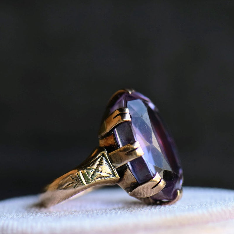 Victorian Rose Gold Amethyst Ring