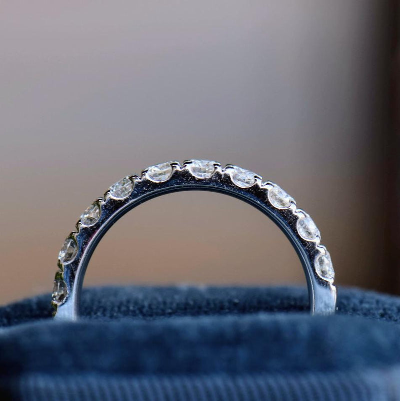 1.0ct round diamond half eternity band