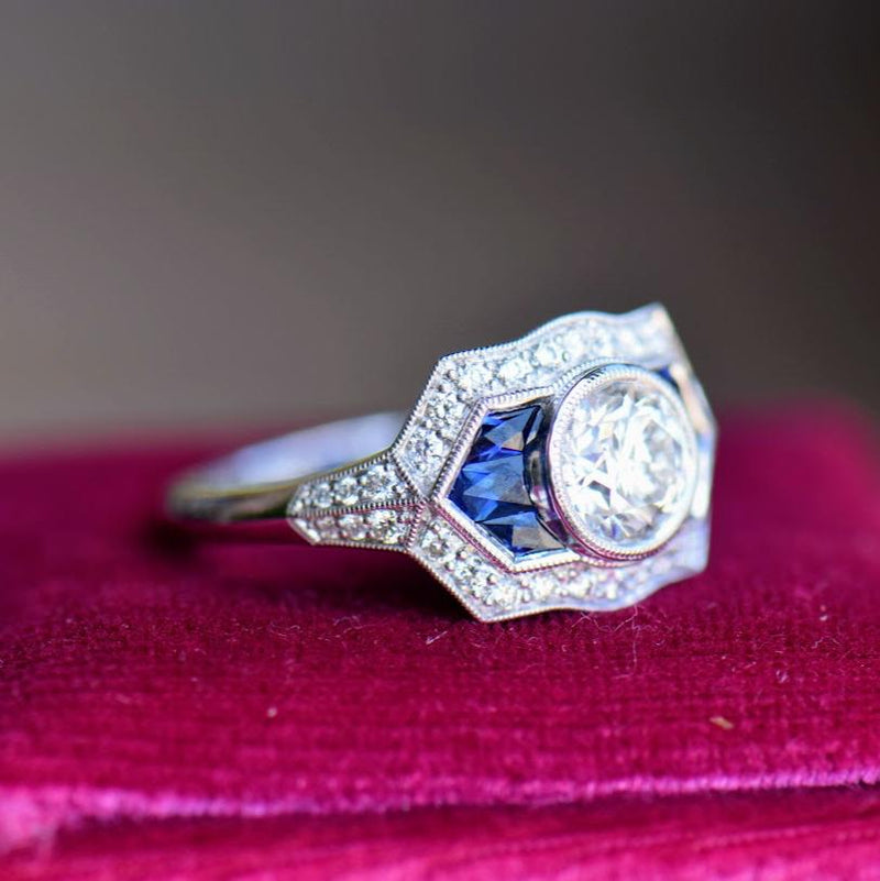 Diamond and Sapphire Accented Ring