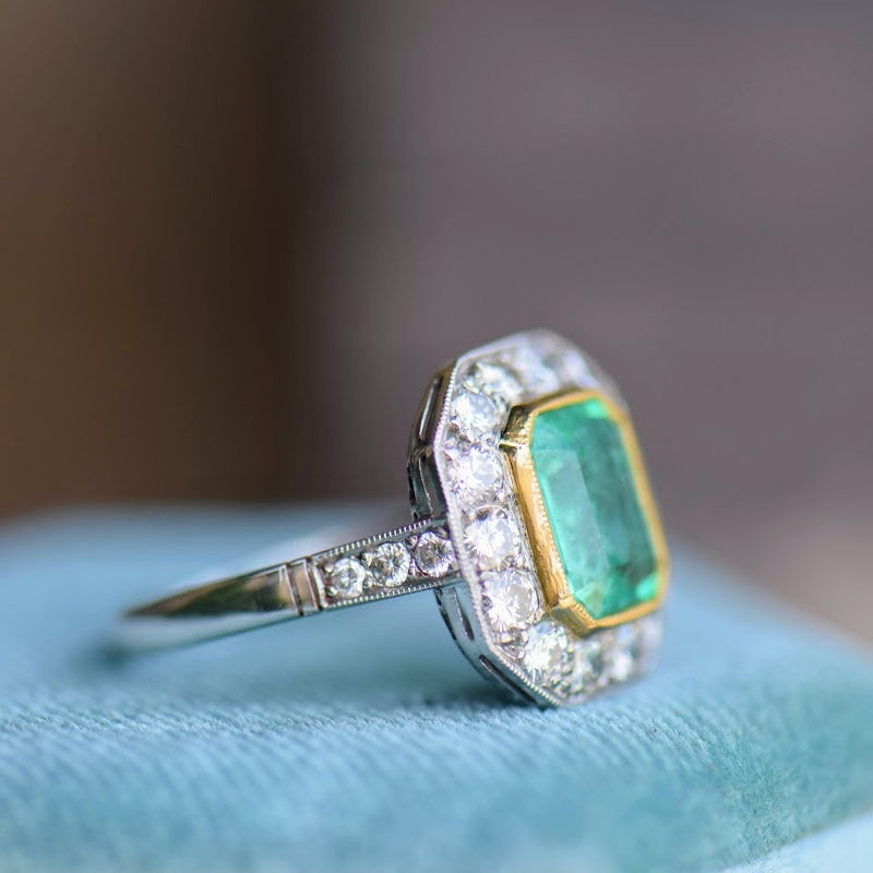 emerald and diamond ring