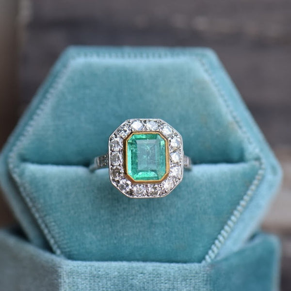 emerald and diamond ring