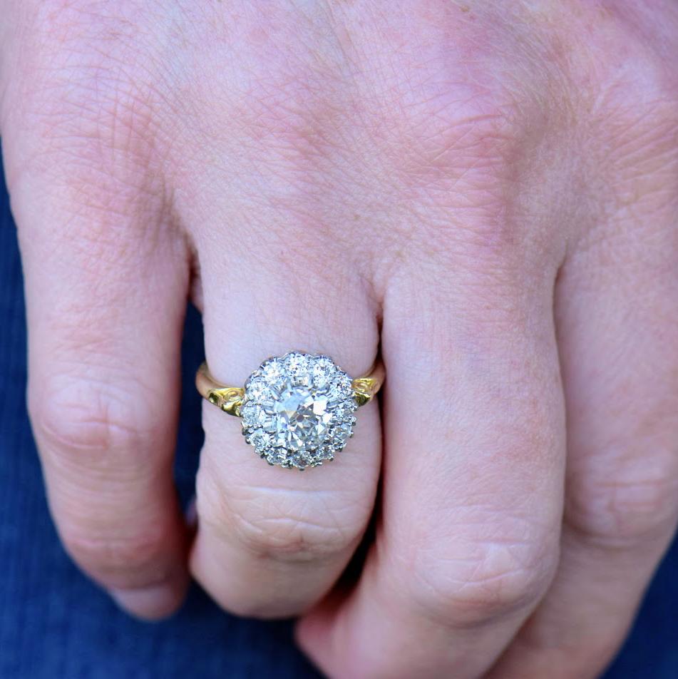 Victorian diamond halo ring