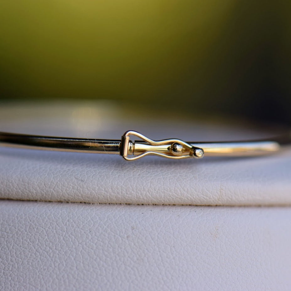 Yellow Gold Diamond Station Bangle