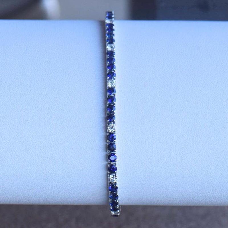 sapphire and diamond tennis bracelet