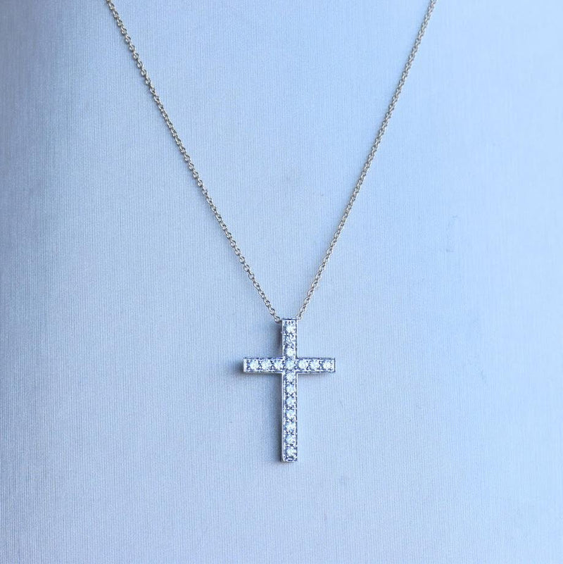 pave set diamond cross