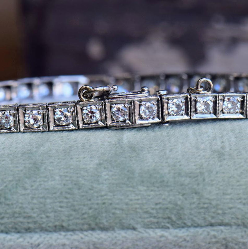 antique diamond tennis bracelet