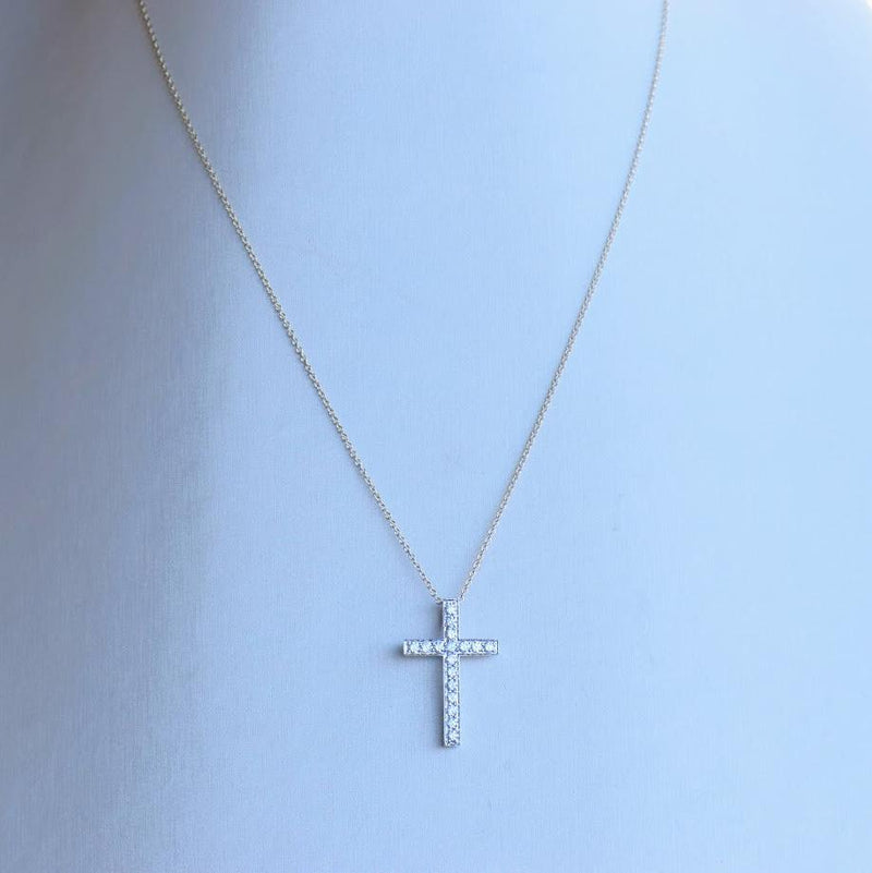 pave set diamond cross