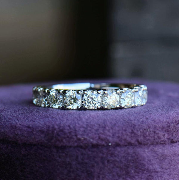 1.5ct round diamond half eternity band