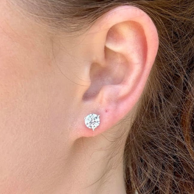 Lab Grown Diamond Earrings, 2 carat total weight