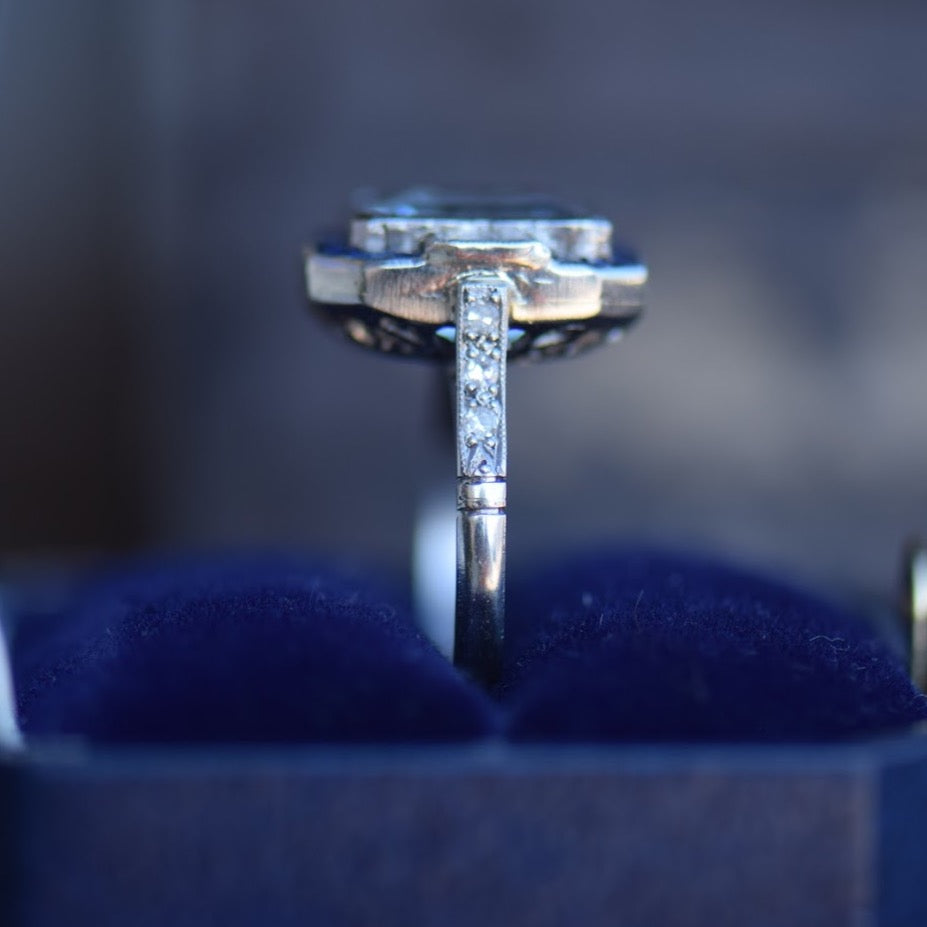 Aquamarine Sapphire and Diamond ring
