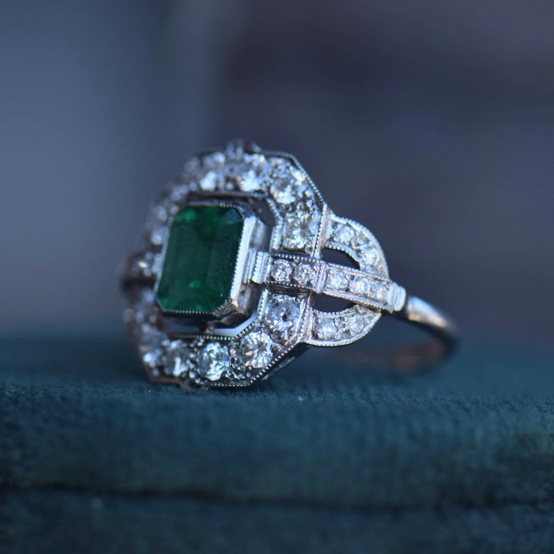 Emerald and Diamond Estate Ring