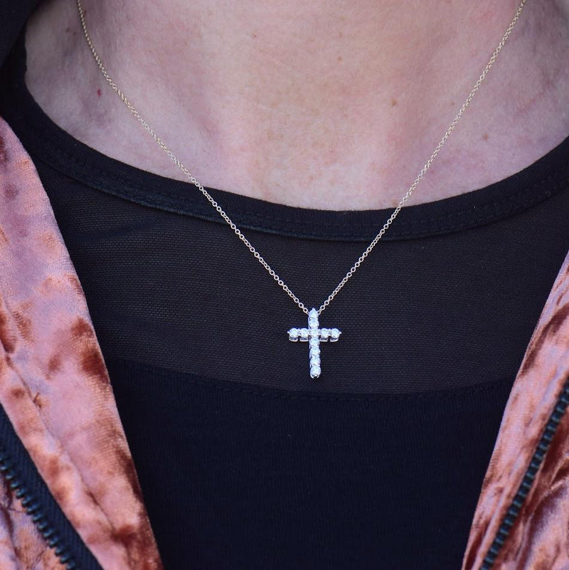 classic diamond cross necklace