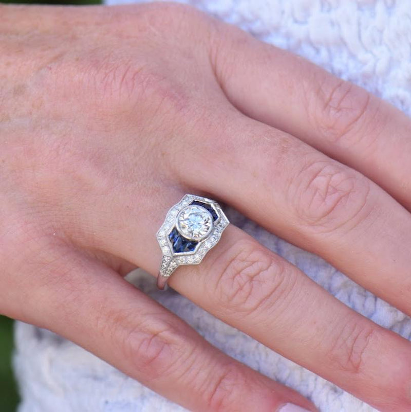 Diamond and Sapphire Accented Ring