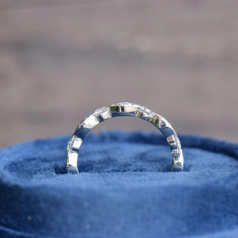 Navette and Round Diamond Band