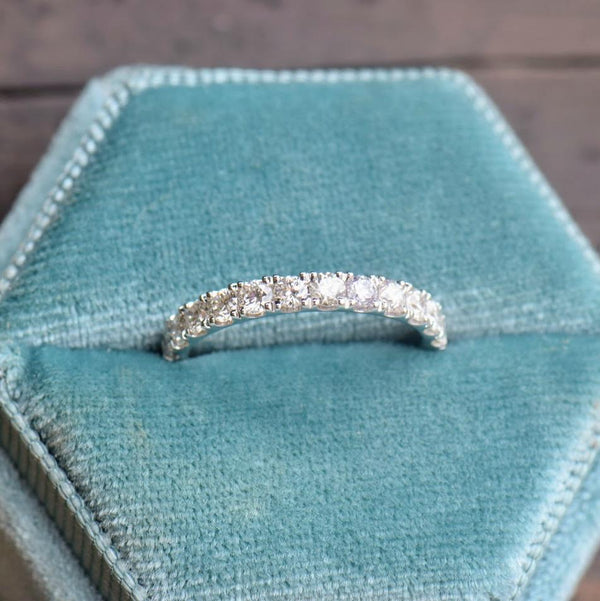 0.75ct round diamond half eternity band