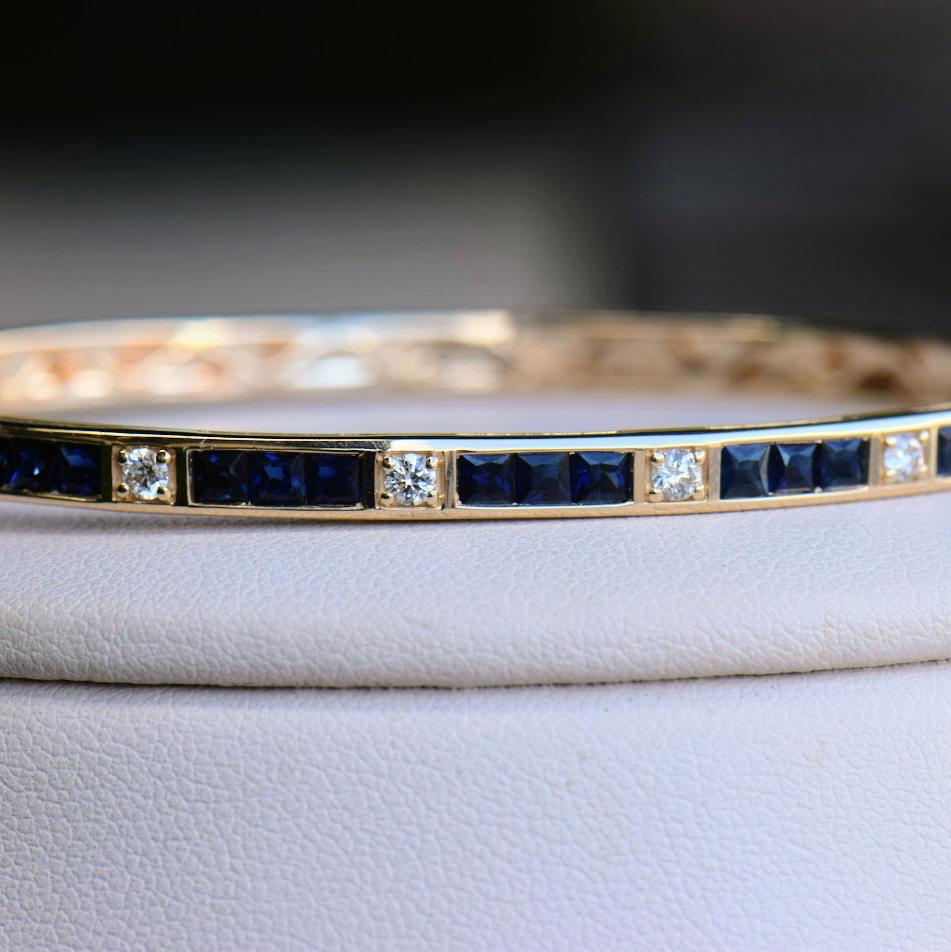 Sapphire and Diamond Bangle