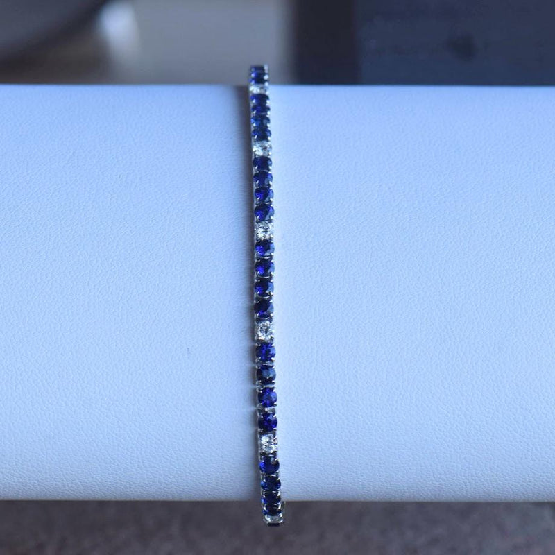 sapphire and diamond tennis bracelet