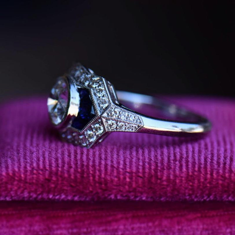 Diamond and Sapphire Accented Ring