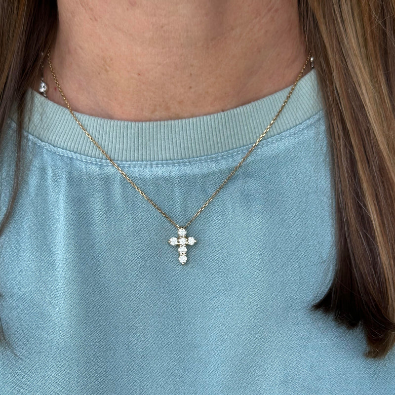 Large Yellow Gold Diamond Cross